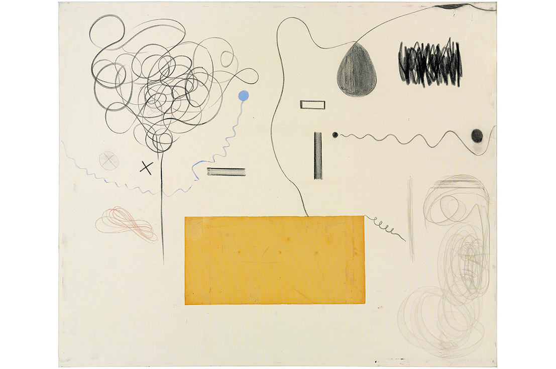 Christian Rosa (b. Brazil, 1982) Untitled. 2013. Oil Stick and graphite on canvas. 78 3/4 x 94 1/2 inches